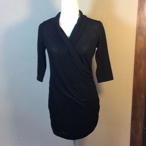 J Mode USA black cowl neck wrap shirt